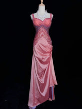 Vintage Prom Dresses 80s Mermaid Sweetheart Pink Chiffon With Beading Semi Formal Evening Outfits N3635