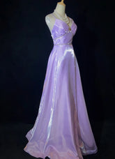 Vintage Prom Dresses 90s A Line Spaghetti Strap Lilac Long Semi Formal Evening Outfits N3658