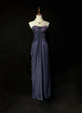 Vintage Prom Aesthetic Dresses A line Sweetheart Purple With Beading Long Formal Dress N3064