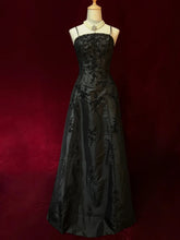 Modest Prom Dresses Inspo A line Spaghetti Strap Black Satin With Appliqued For Women Formal Dress N3214