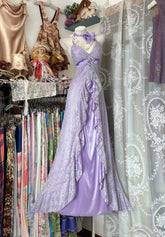 Classy Prom Dresses Mermaid Halter Lilac Lace Sleeveless Long Formal Evening Outfits N3775