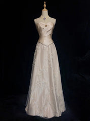 Modest Prom Dresses A line Sweetheart Satin With Lace Long Evening Outfits N3469