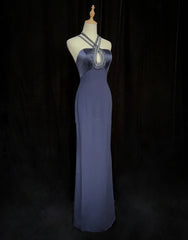 Modest Prom Dresses Inspo Mermaid 90s Halter Neck Navy Blue With Beads For Women Formal Dress N3281