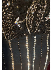 Sparkly Prom Dresses Inspo Mermaid 90s Halter Neck Dark Navy Blue With Beads For Women Formal Dress N3273
