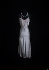 Vintage Prom Dresses 90s Formal Mermaid Spaghetti Strap Silver Gray Mid Length Party Gowns Prom Dresses AS015