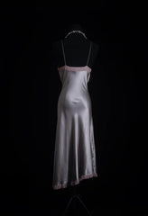 Vintage Prom Dresses 90s Formal Mermaid Spaghetti Strap Silver Gray Mid Length Party Gowns Prom Dresses AS015