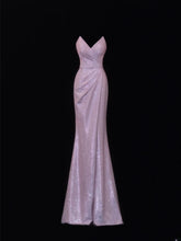Modest Prom Dress Aesthetic Mermaid Sweetheart Lilac Sequin Style Impress With Pleated Long Party Formal Gown SA074
