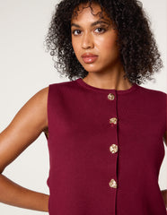 Button Front Tailored Vest