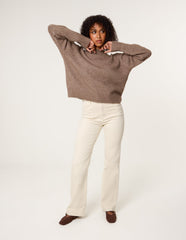 Wide Leg Deep Hem Jeans