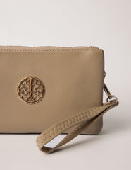 Detailed Zip Up Purse With Detachable Strap