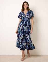 Ring Detail Printed Dress