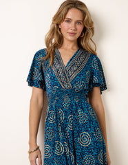 Wrap Over Tie Back Maxi Dress