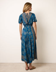 Wrap Over Tie Back Maxi Dress