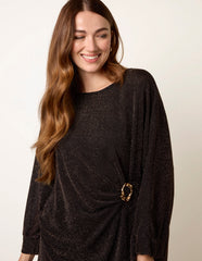 Buckle Metallic Top