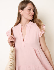 Cheesecloth Frill Sleeve Tunic