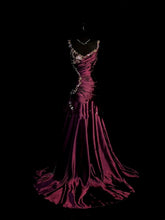 Chic Mermaid Spaghetti Strap Satin With Gold Appliqued Long Party Dresses Prom Dresses Impress Wedding Guest Dress N917