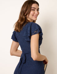 Lace Angel Sleeve Mini Dress