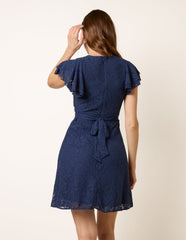 Lace Angel Sleeve Mini Dress