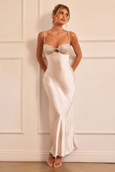 Aurora Crystal Maxi Dress - Champagne