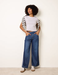 Multi Stretch Side Stripe Deep Waistband Trousers
