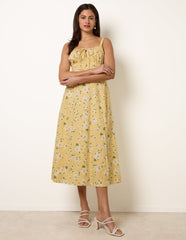 Midi Milkmaid Floral Dress