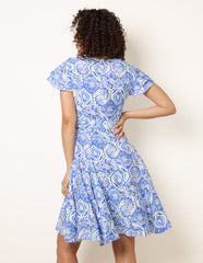V Neck Godet Dress