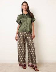 Tie Shirt Polka Dot Trouser Set
