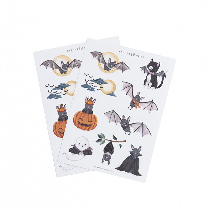 Cute Bat Sticker Set - Archer and Olive