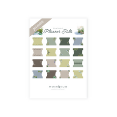 Gentle Breeze: Printable Planner Tabs - Archer and Olive