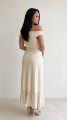 Ascent Off Shoulder Maxi Dress - Butter Yellow