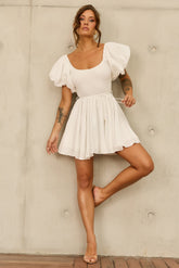 Italian Summer Mini Dress - White