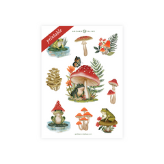 Mushroom Monarch: Printable Sticker - Archer and Olive