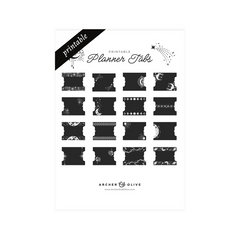 Printable Planner Tabs: Lunar Veil - Archer and Olive