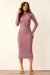 Risk Taker Knit Midi Dress - Mauve