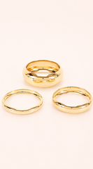 High Shine Stacked 3 Piece Bangle Set - Gold