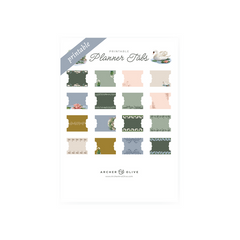 Swan Pond: Printable Planner Tabs - Archer and Olive