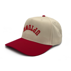 Upside Down Uptown Hat Cream and Red