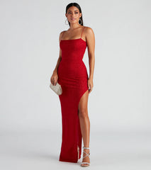Jenna Formal Glitter Lattice Dress