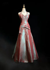 Vintage Prom Dresses 1980s Ball Gown Halter Floor Lenngth Satin With Pleated Beading Evening Outfits N3126
