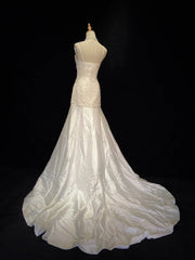 Vintage Prom Dresses Inspo Mermaid Spapghetti Strap White Long 1980s With Lace Wedding Gowns N3337