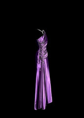 Modest Prom Dresses Mermaid One Shoulder Purple Satin With Ruffled Long Evening Outfits N3432