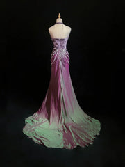 Glamour Prom Dresses Mermaid Halter Grape With Pearls Formal Evening Outfits N3851