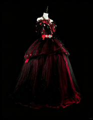 Modest Prom Dresses Ball Gown Strapless Burgundy Tulle With Appliqued Long Quince Dress N3066