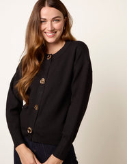 Gold Flower Button Cardigan