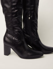 Knee High Leather Look Boots