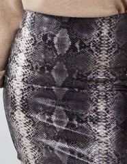 Snake Skin Faux Leather Skirt