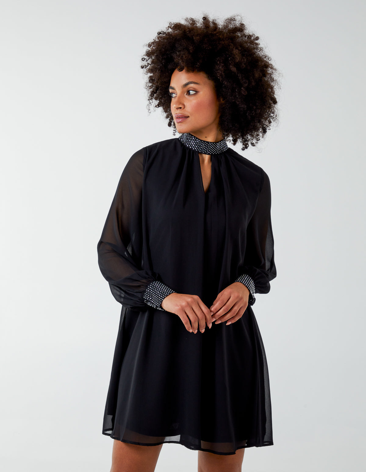 Shift Diamante Collar Midi Dress