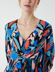Tie Front 3/4 Sleeve Dress