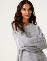 Lace Trim V Neck Jumper