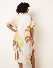 Vibrant Oversized Shirt Midi Dress